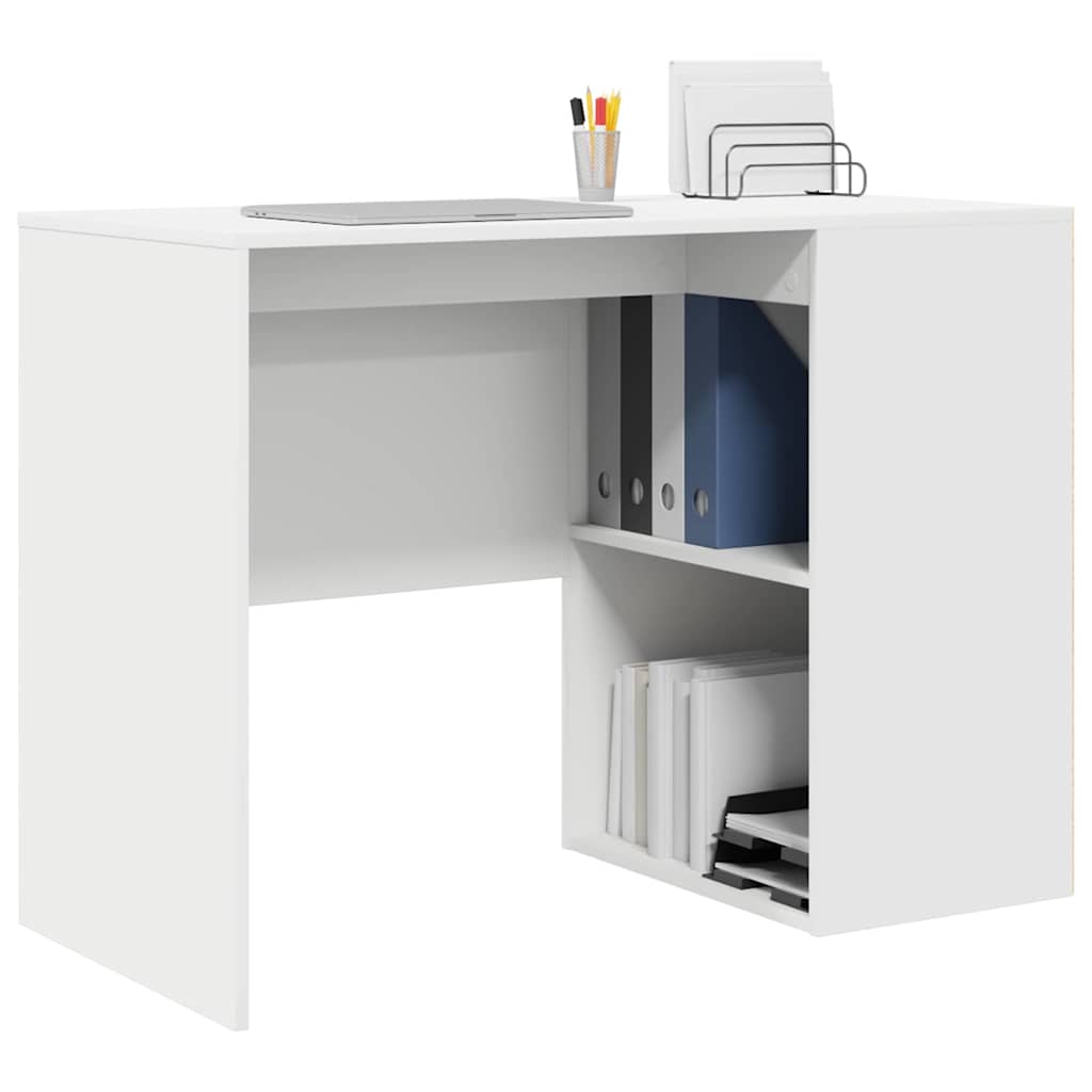Desk with Shelf White 102 x 50 x 75 cm Engineered Wood